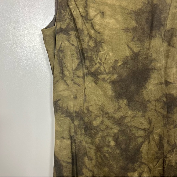 Michael Kors Collection Sheath Dress Size 10 Midi Length Sleeveless Olive Italy - Picture 4 of 12